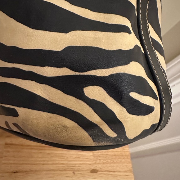Dooney & Bourke Zebra Print Shoulder Bag - Black and Tan - Picture 10 of 12